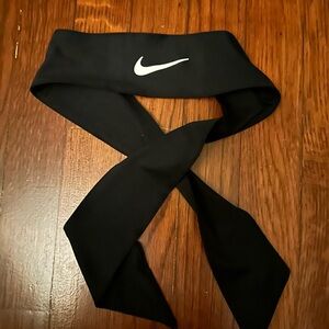Nike Black Headband with White Swoosh